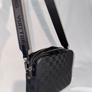 Louis Vuitton Black Checkered Messenger Bag